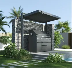   Shelter alumnium kerti grill szabadon ll eltet, pergola, nyithat lamellkkal, szrke antracit