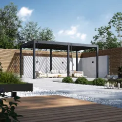   Intro plus alumnium bioklimatikus pergola, szabadon ll, 6 X 3 mteres - szrke antracit