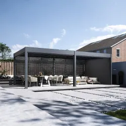   Intro Duo bioklimatikus alumnium pergola - szabadon ll - 7,2 x 3,6 mteres, szrke antracit